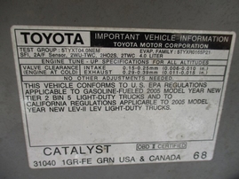 2005 TOYOTA TACOMA SILVER SR5 XTRA CAB 4.0L MT 4WD Z16362